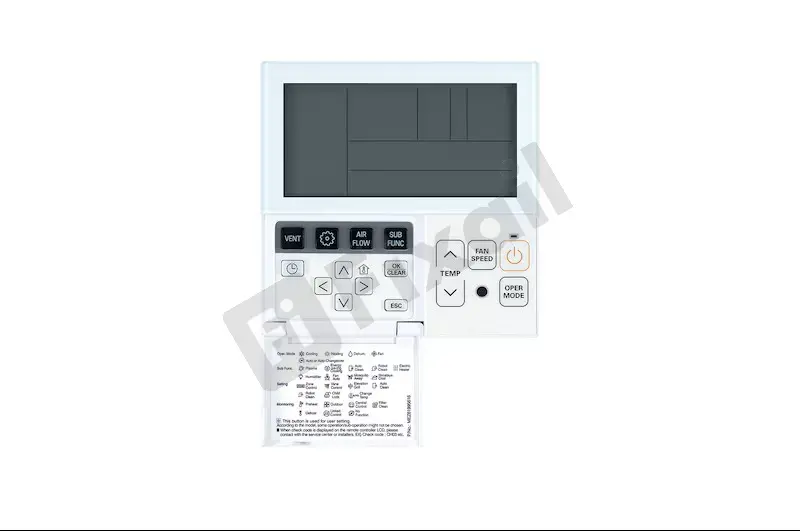 LG Air Conditioner Cassette Air Conditioner Remote Controller